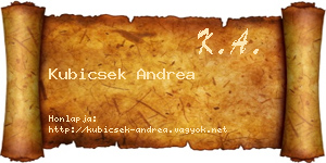Kubicsek Andrea névjegykártya