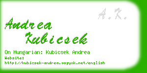 andrea kubicsek business card